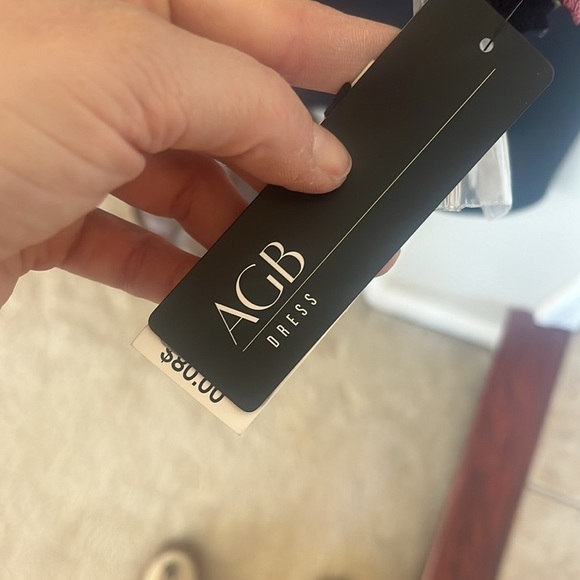 Brand New AGB Black Sheath Dress Mesh Bell Sleeves w/ Embroidered Flowers Floral - Picture 9 of 15